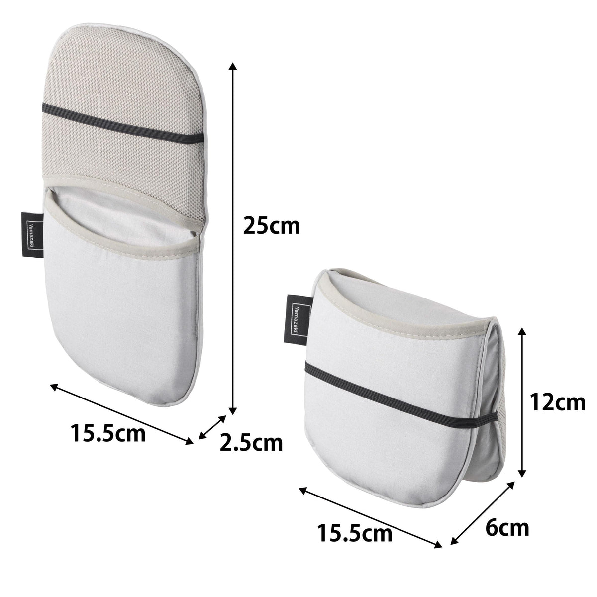 Yamazaki Grippable Iron Mitt, Aluminium-Coated Mitt for Garment Steamers Used on a Hanger, 15.5 x 2.5 x 25 cm and 50 g, Heat Resistant to 200 C