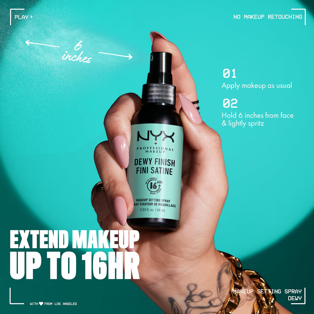 NYX Professional Makeup Setting Spray — Dewy or Matte Finish, 60 mL