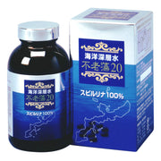 Deep Sea Water Spirulina 100% Tablets, 1000 Tablets of 200 mg, 20% Deep Sea Water Cultured Spirulina and 80% Alkali Cultured, Made in Japan