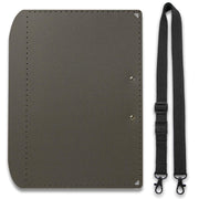 PLUS Foldable A3 Clipboard Plus with Strap, Folds to A4 Size at 340 x 255 x 18 mm and Opens to 460 mm, Foam Polypropylene with Steel Clip, Adjustable 60 to 130 cm Strap, Dark Grey, Khaki, White or Red