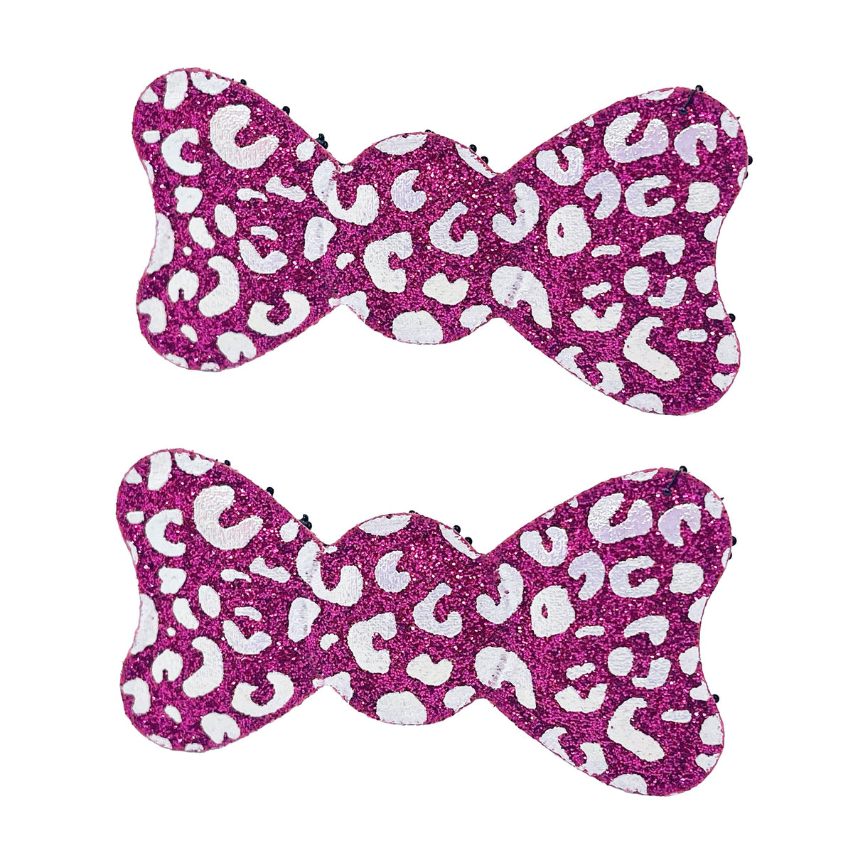 Glitter Plain-Color No-Crease Hair Clip for Bangs, Made in Japan, Mini Ribbons, Mini Ovals, Mini Tiaras and Crosses in Sets of 2