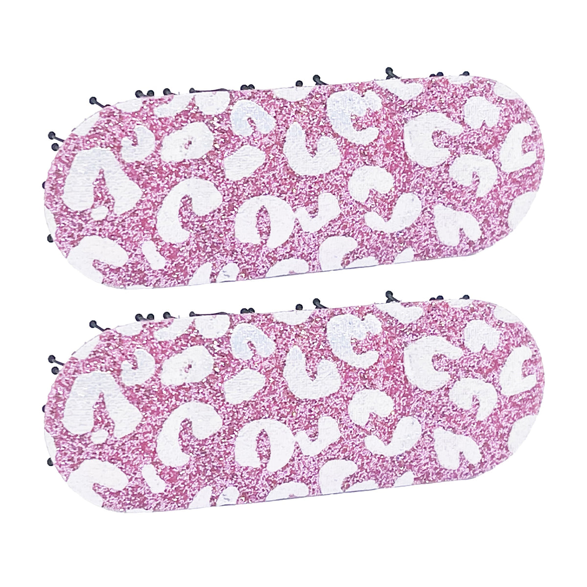 Glitter Plain-Color No-Crease Hair Clip for Bangs, Made in Japan, Mini Ribbons, Mini Ovals, Mini Tiaras and Crosses in Sets of 2