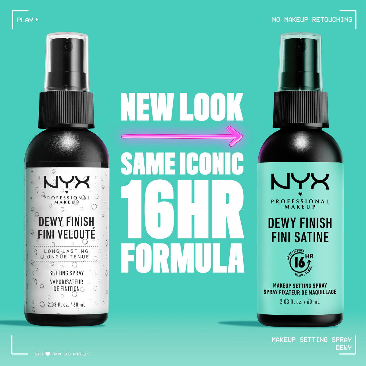 NYX Professional Makeup Setting Spray — Dewy or Matte Finish, 60 mL