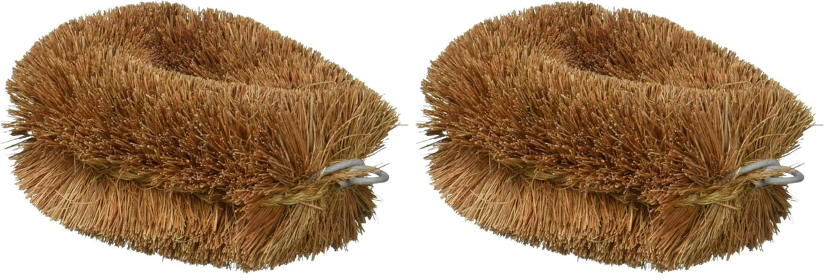 Ohe Clean Keeping Coir Palm Scrubber, Natural Plant Fibre Scrubbing Brush for Vegetables and Pots, 11 x 9 x 5 cm, Pack of 2, 2 Packs or 5 Packs