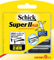 Schick Super II Plus X Refill Blades, 2-Blade Razor Cartridges with Provitamin B5 and Aloe Smoother, 9 or 16 Blades
