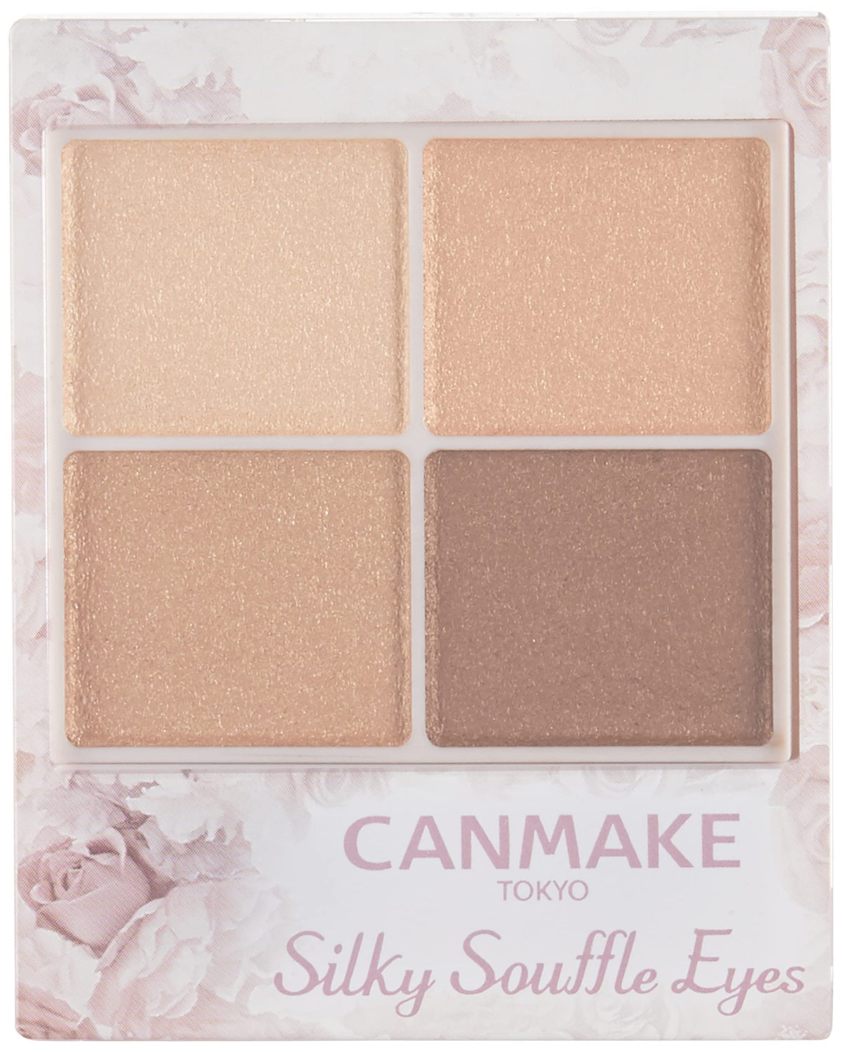 Canmake Silky Souffle Eyes, Glossy Pearl Four-Colour Eyeshadow Palette with Beauty-Serum Ingredients and a Double-Ended Tip, 4.8 g