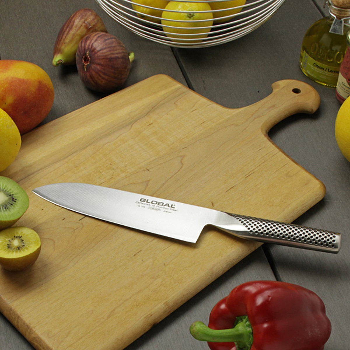 Global G-46 Santoku Knife — One-Piece CROMOVA 18 Steel