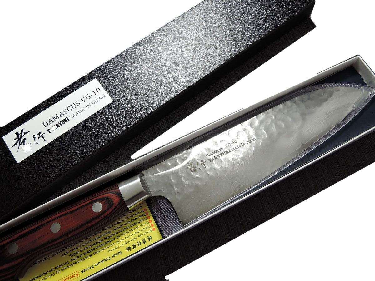 Sakai Takayuki Hammered Damascus Santoku 180mm