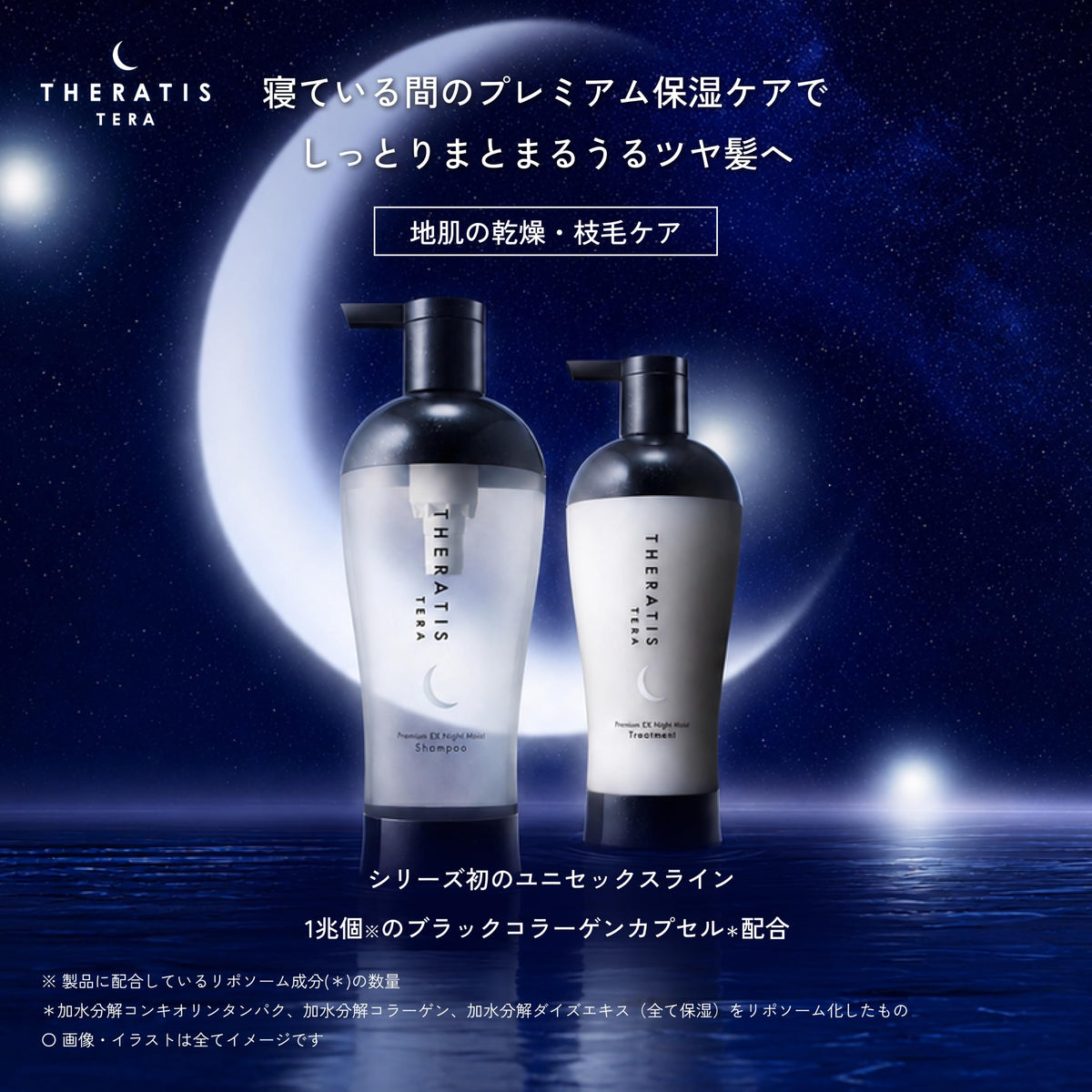 THERATIS Tera Night Moist Shampoo 435mL for Dry Scalp
