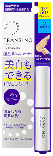 Transino Medicated UV Concealer Stick with Tranexamic Acid and Peach Leaf Extract, Natural Multi-Beige, SPF50+ PA++++, Waterproof, 2.5 g