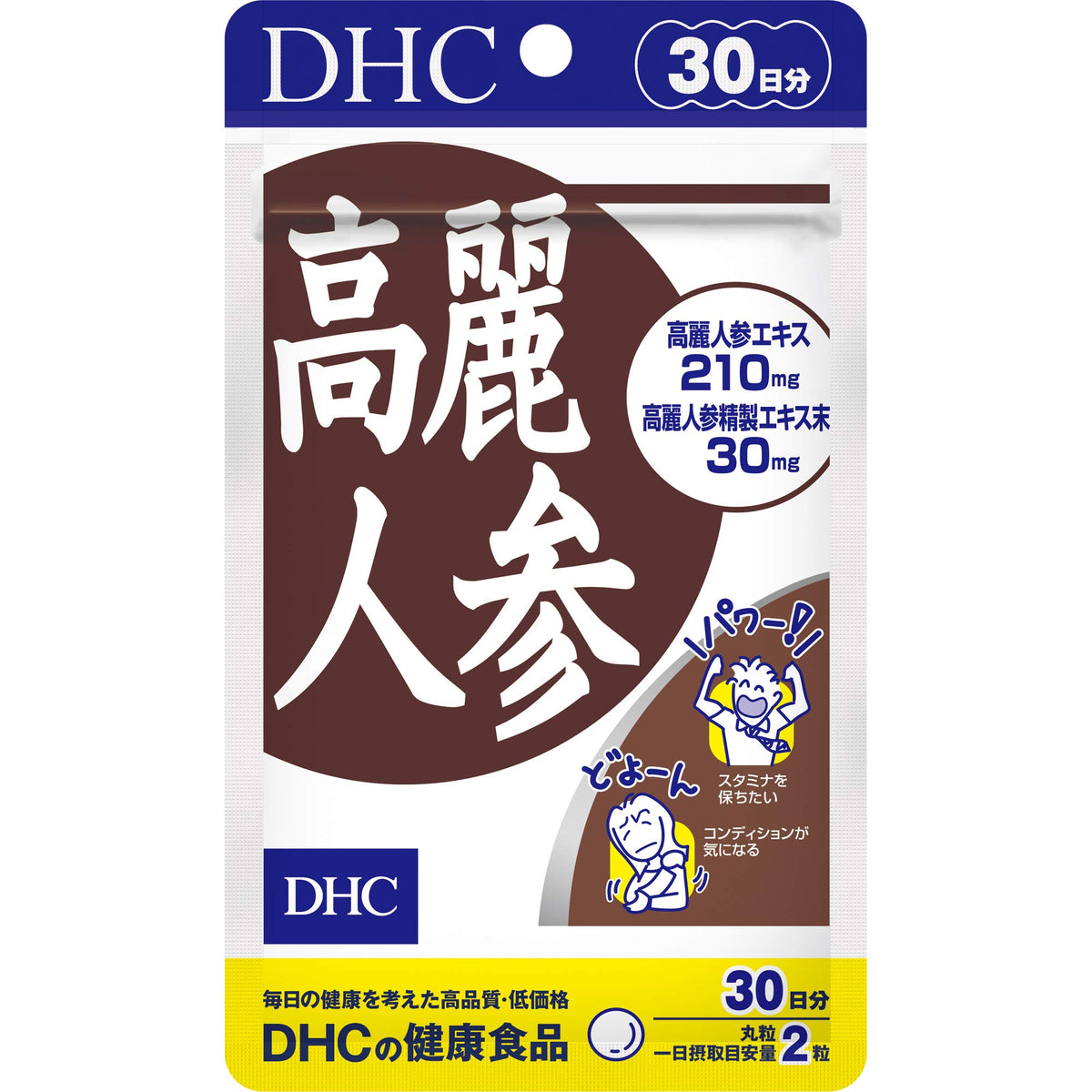 DHC Korean Ginseng, 60 Pills, 30 Days, 210 mg Extract from Six-Year Roots