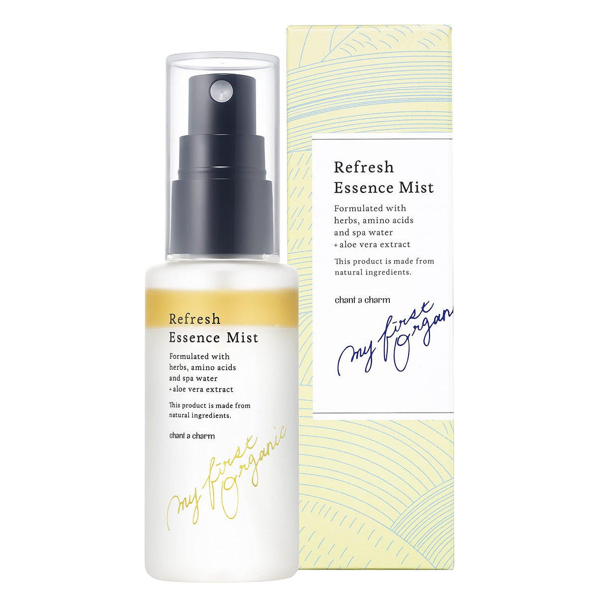 chant a charm Refresh Essence Mist 60 ml, Two-Layer Shake Facial Mist Lotion with Plant Oils, Thermal Spring Water and Herb Extracts