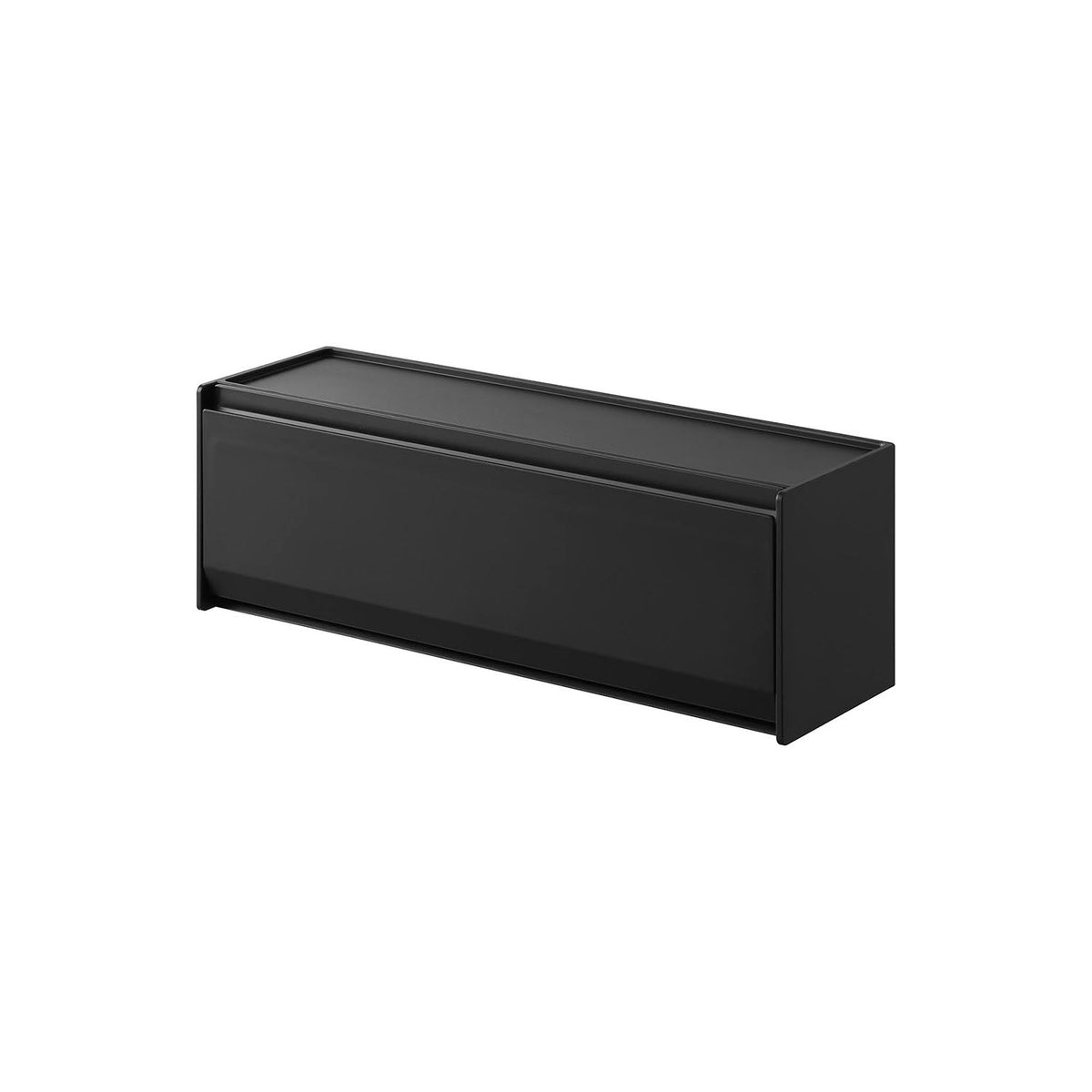 Yamazaki Tower Magnetic Cutlery Case with Slanted Flap, Magnetic Case with a Slanted Flap that Holds Cutlery on a Fridge Side or a Counter, 26 x 8 x 9 cm and 375 g, White or Black