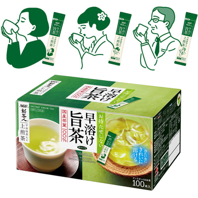 AGF Instant Sencha with Uji Matcha — 100 Sticks of 0.8 g