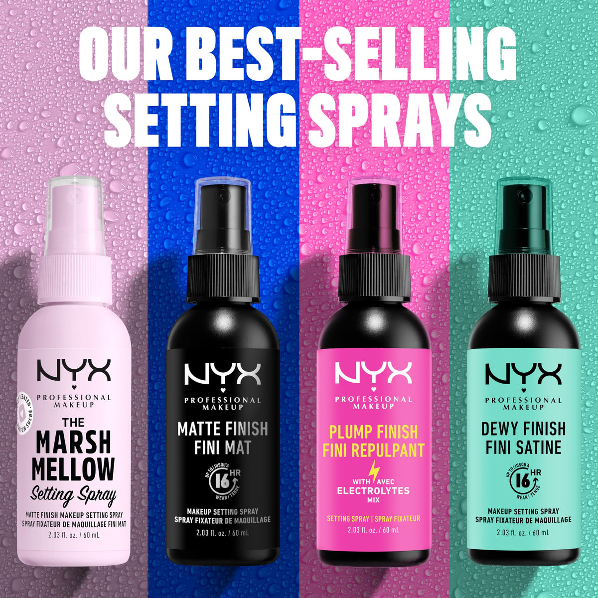 NYX Professional Makeup Setting Spray — Dewy or Matte Finish, 60 mL