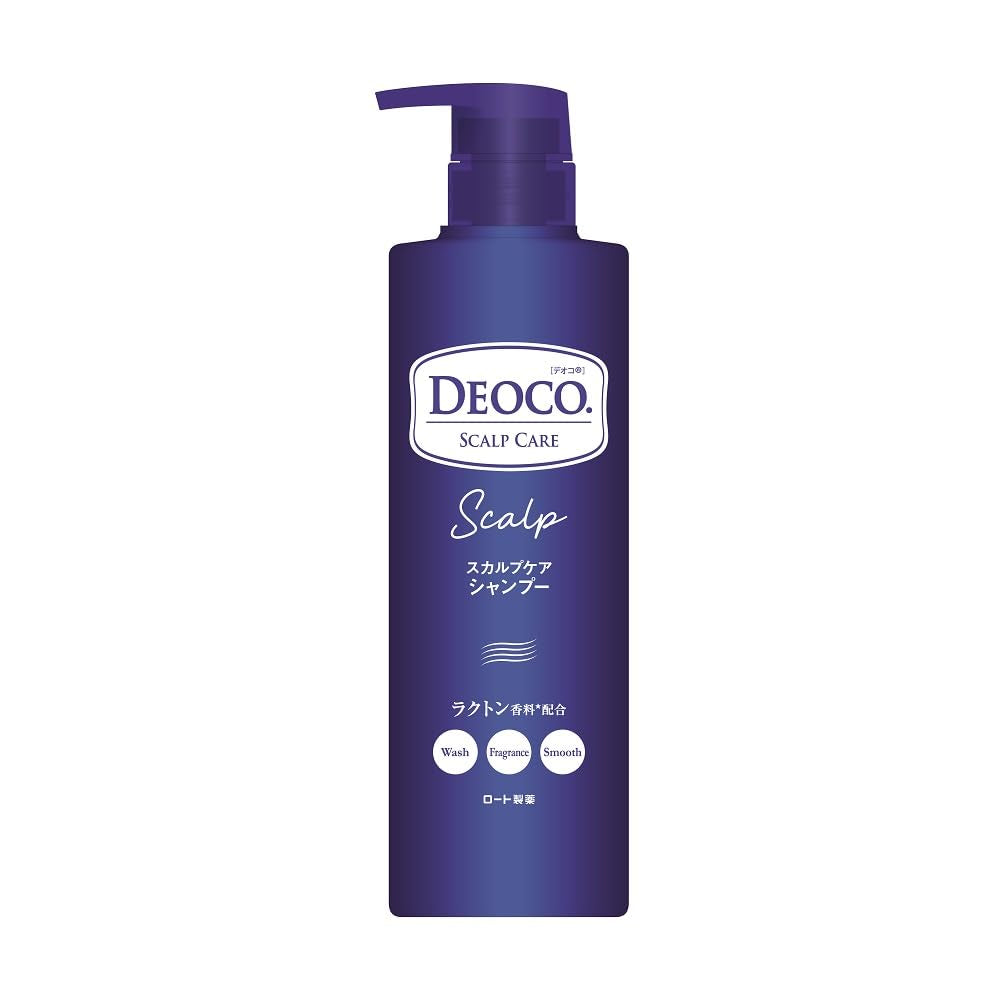DEOCO Medicated Scalp Care Shampoo — Odor-Care Sweet Floral Shampoo, 450ml/370ml Refill