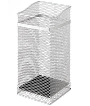 Yamazaki Square Mesh Umbrella Stand, Steel Mesh Stand with Removable Tray for About 12 Umbrellas, 20 x 20 x 43 cm and 950 g, Silver or White