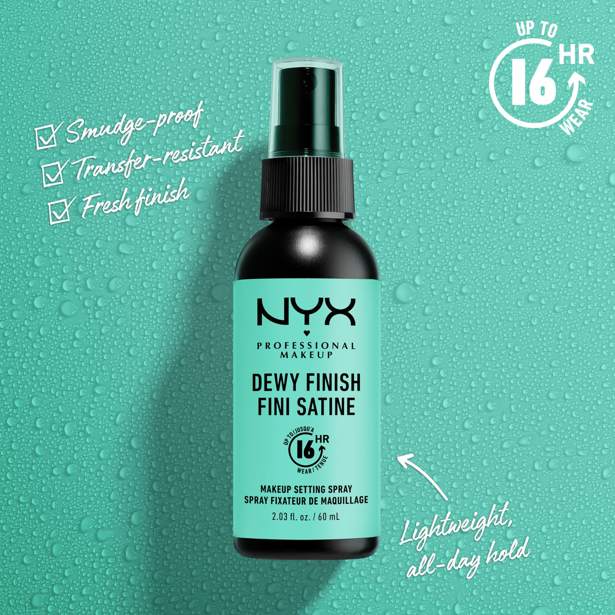 NYX Professional Makeup Setting Spray — Dewy or Matte Finish, 60 mL