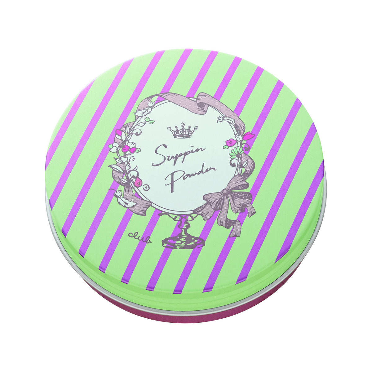 Club Suppin Powder Skincare Face Powder with Puff, Clear Pressed Powder for No-Makeup Skin, White Floral Bouquet Scent, 26 g