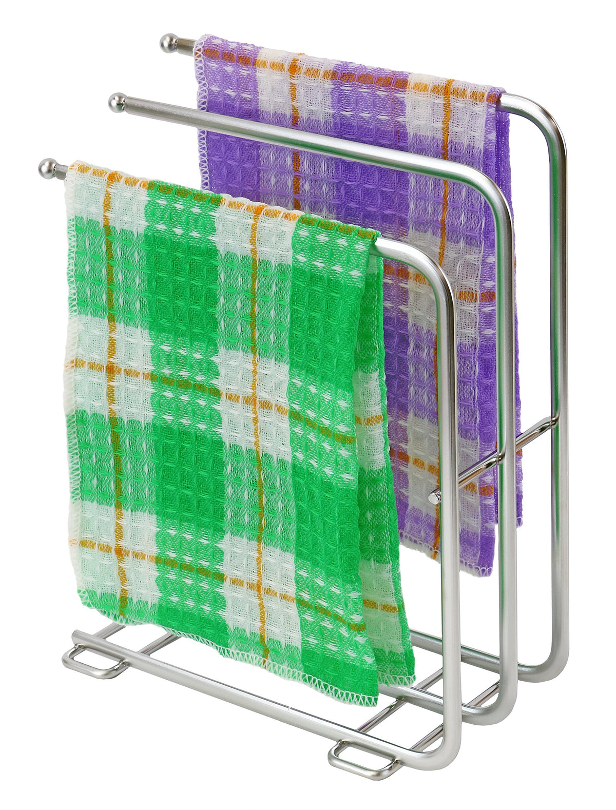 Pearl Metal Buono Stainless Dish Cloth Stand, Three-Bar Standing Rack for Dish Cloths, 20.5 x 11 x 27 cm and 410 g