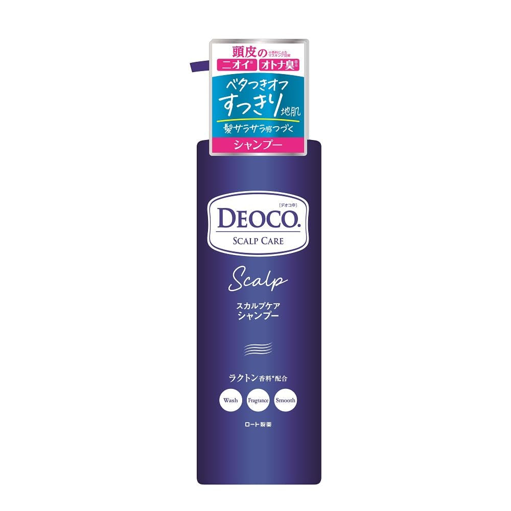 DEOCO Medicated Scalp Care Shampoo — Odor-Care Sweet Floral Shampoo, 450ml/370ml Refill