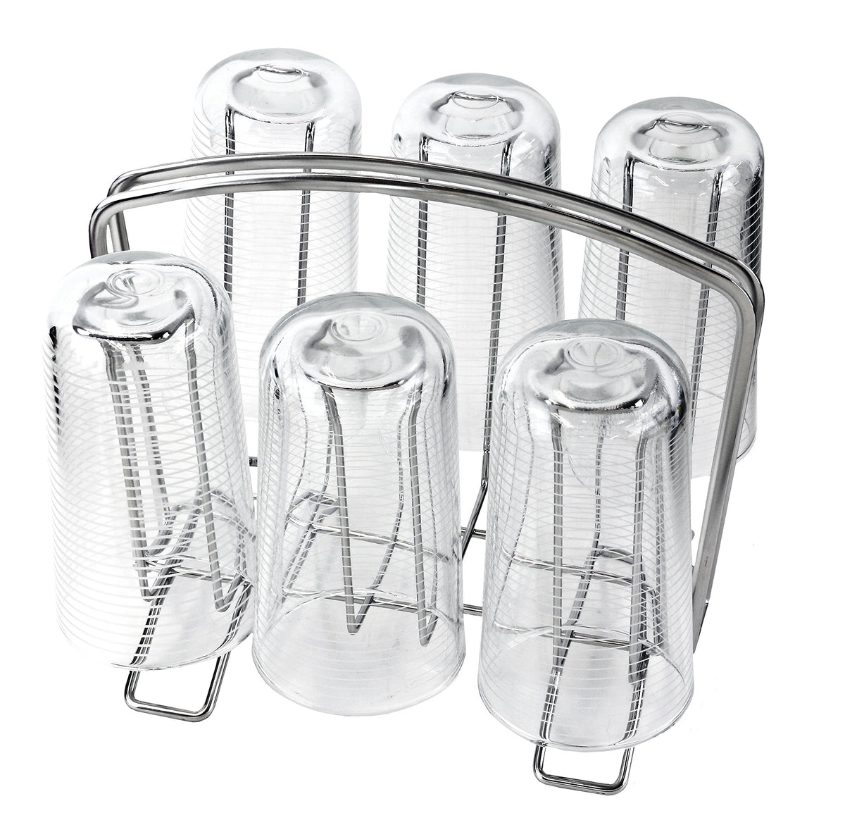 Pearl Metal Stainless Glass Stand — Holds Six Glasses