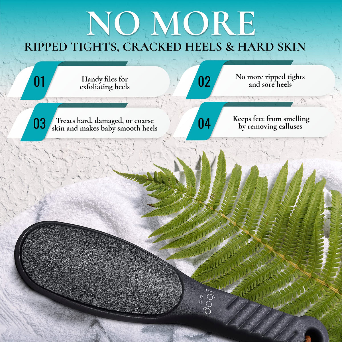 Aogi Pedicure Foot File, Two-Grade Washable Foot Rasp for Hard Skin and Calluses, Black, with Original Pouch, 21.6 cm