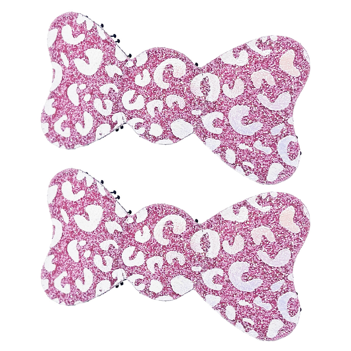 Glitter Plain-Color No-Crease Hair Clip for Bangs, Made in Japan, Mini Ribbons, Mini Ovals, Mini Tiaras and Crosses in Sets of 2