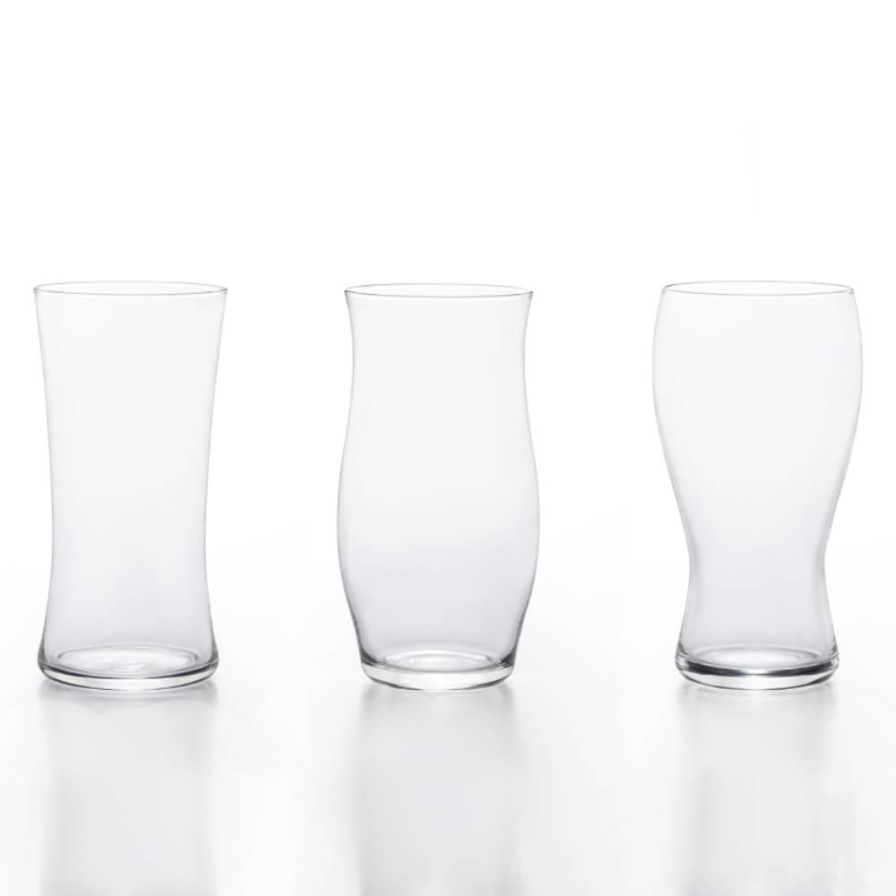 Aderia Premium Craft Beer Glass Set – 3 Tall Japanese Glasses