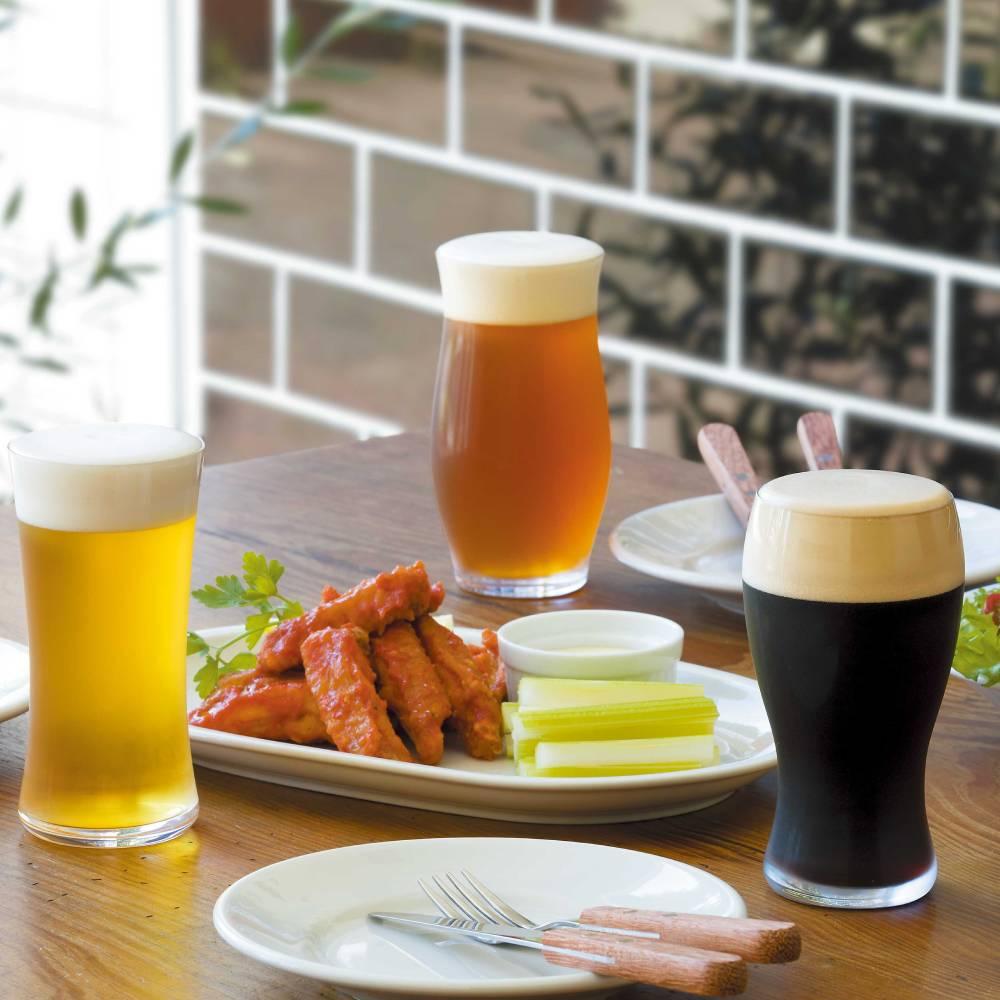 Aderia Premium Craft Beer Glass Set – 3 Tall Japanese Glasses