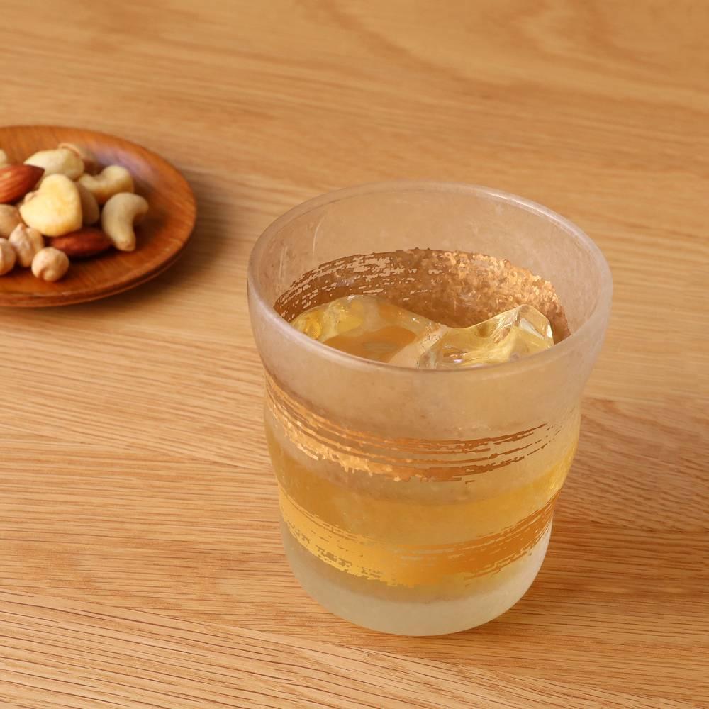 Aderia Premium Gold Pattern Frosted Old‑Fashioned Rocks Glass 335ml