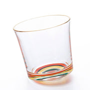 Aderia 280ml Red Yellow Short Glass with Edo Motif