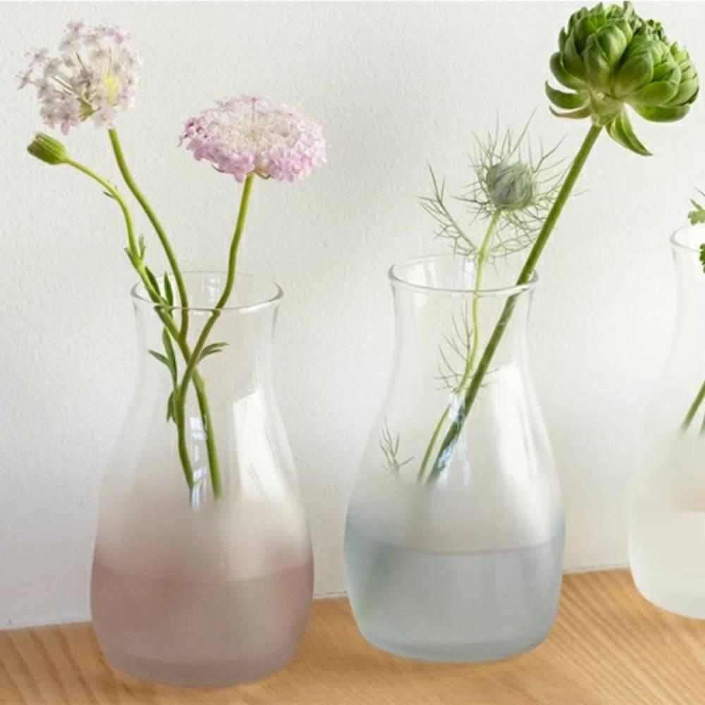 Aderia Tebineri Small Frosted Blue Glass Flower Vase 129mm