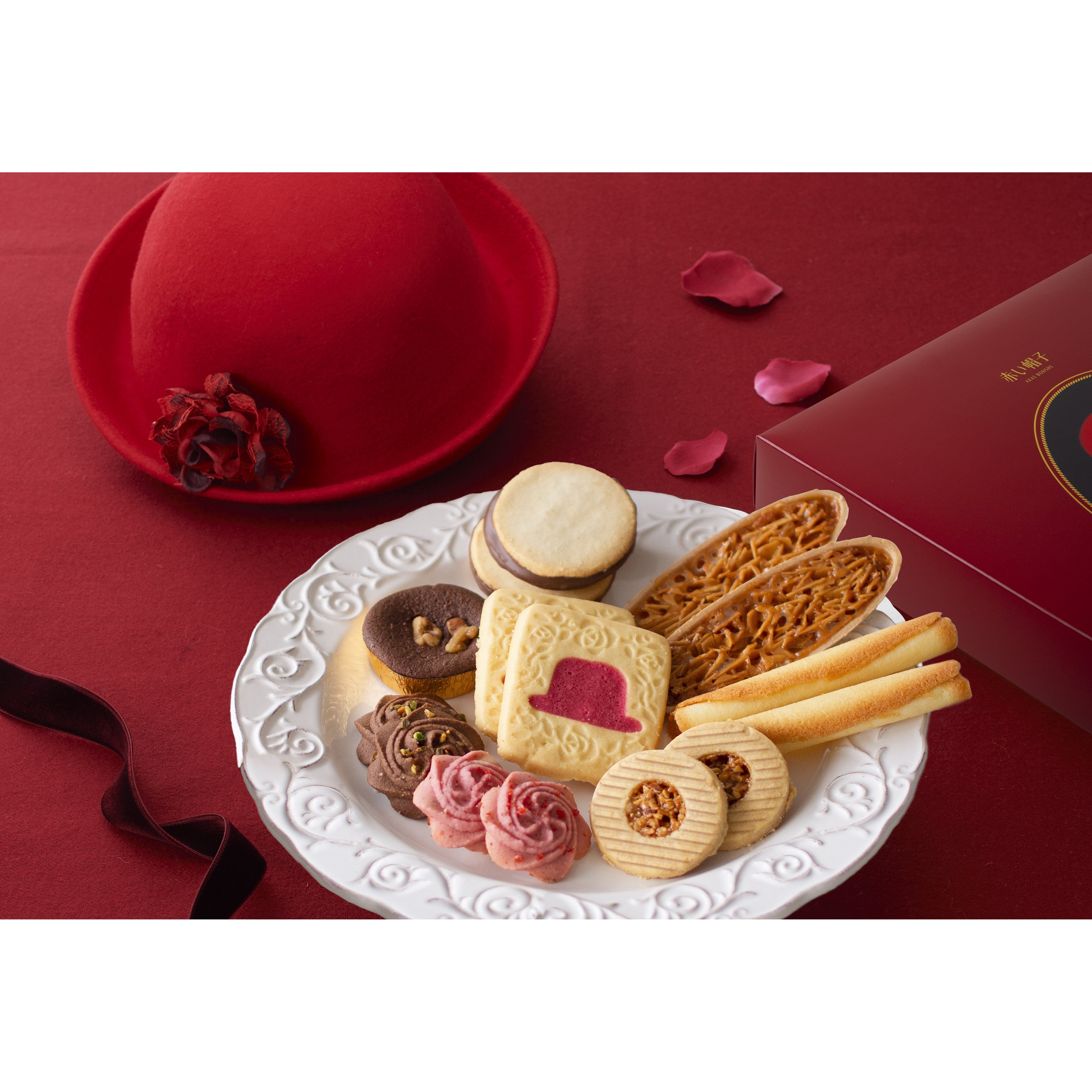 Akai Bohshi Red Box Assorted Japanese Cookies Chocolates 45pcs