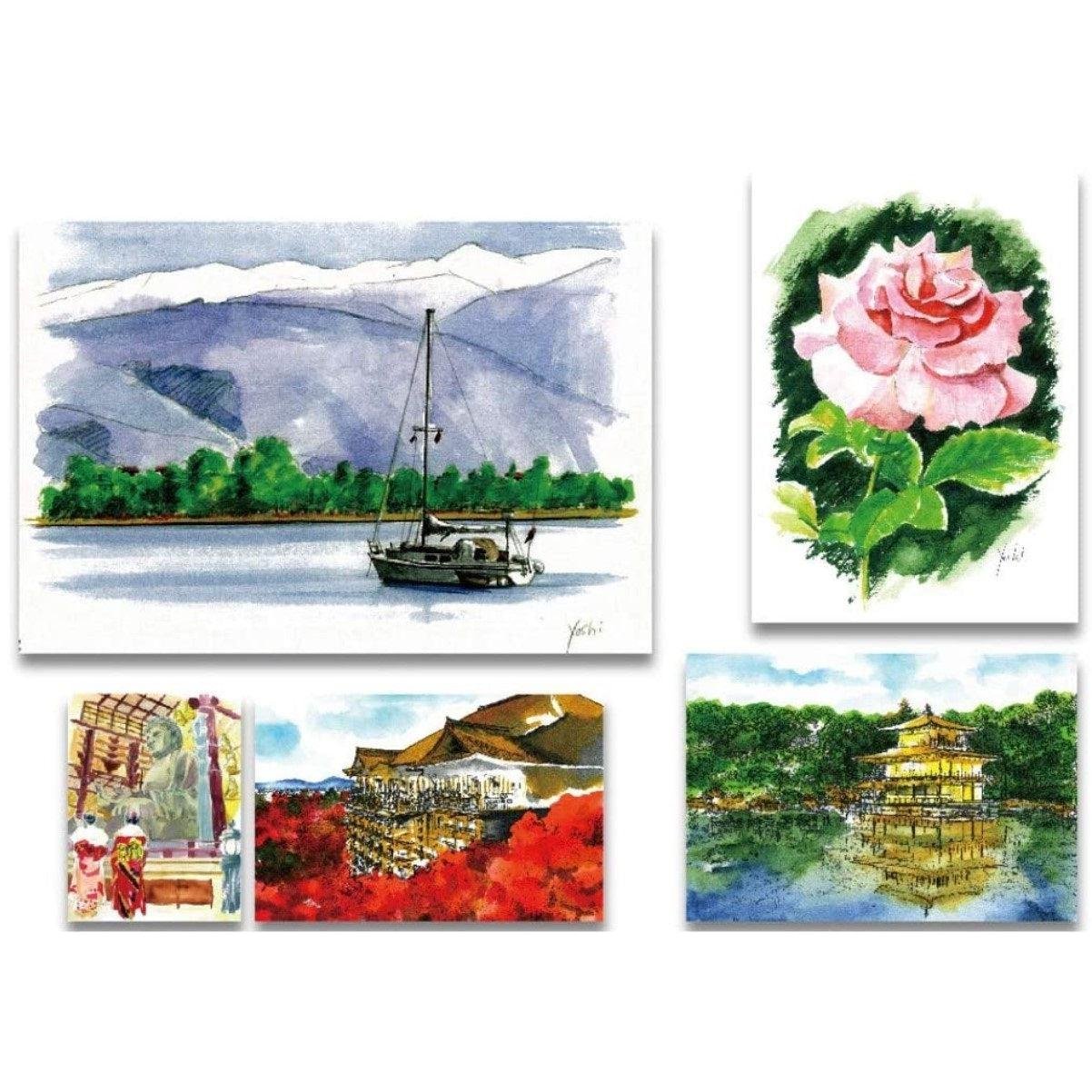 Akashiya Sai Water-Based Brush Marker Set 30 Vibrant Japanese Colors