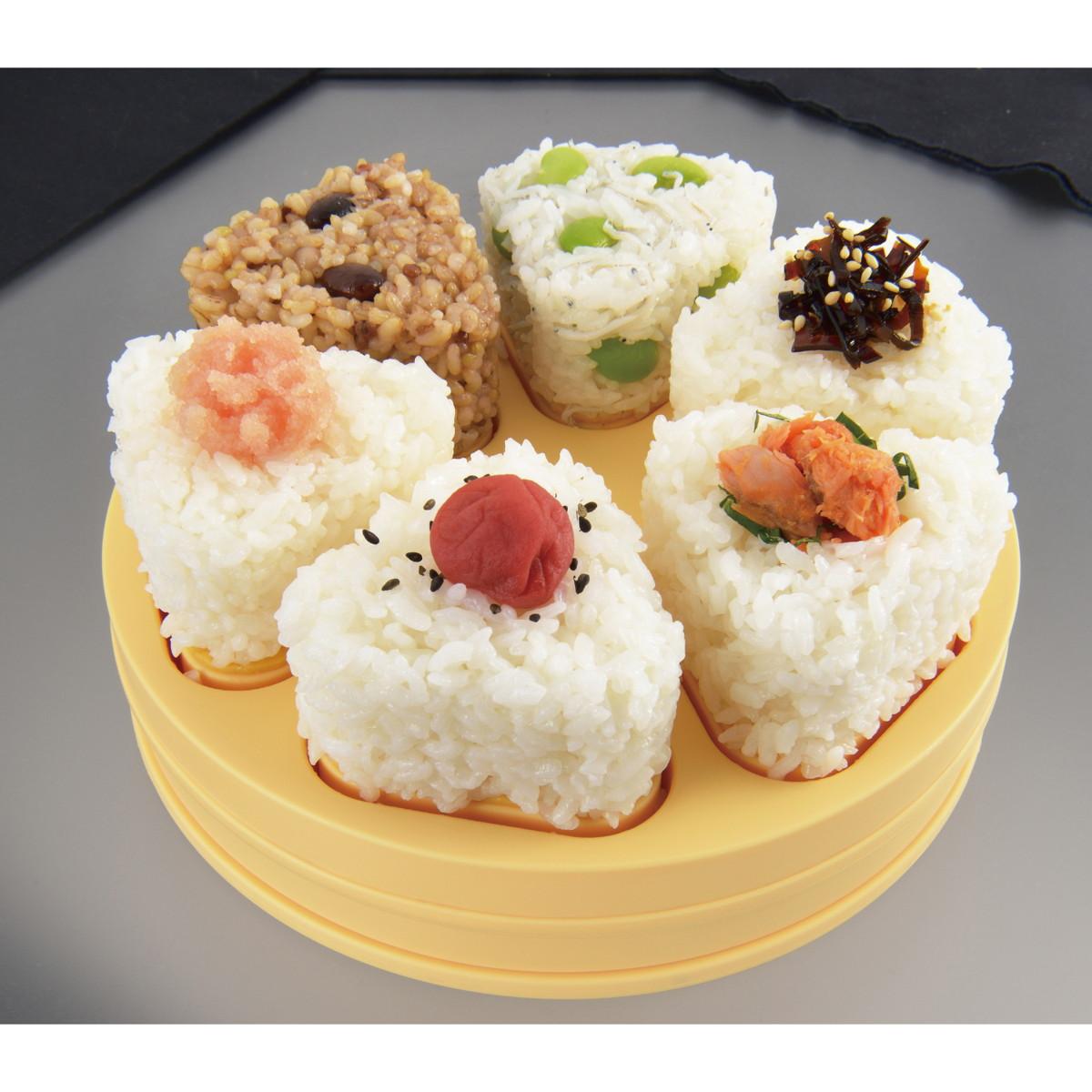 Akebono 6-Space Pop-Up Onigiri Maker – Fun Rice Ball Mold