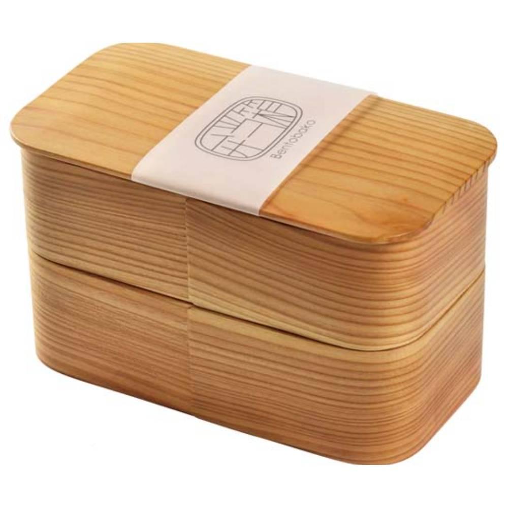 Handcrafted Akita Cedar Two‑Tier Bento Lunch Box 930ml