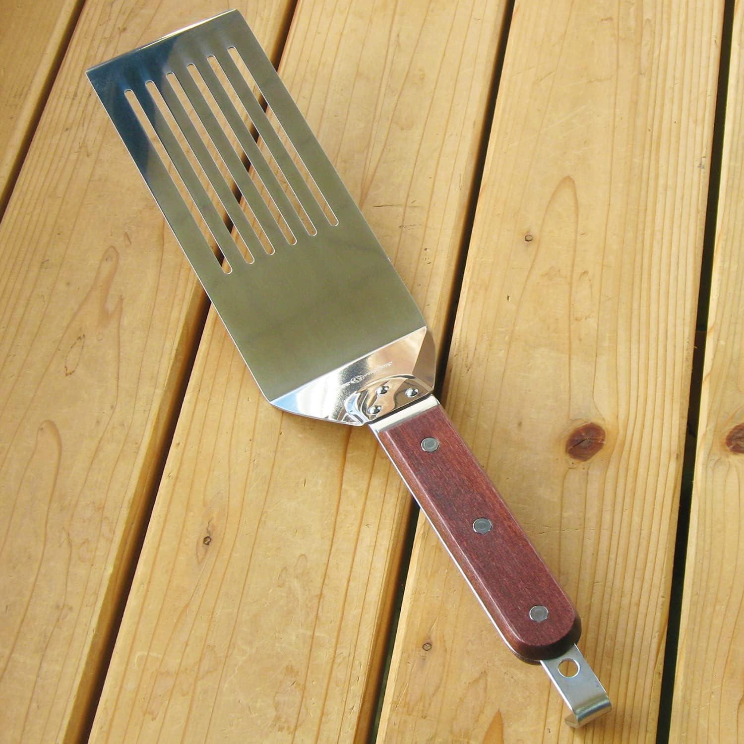 All-Purpose Wooden Handle Burger Flipper with Hook 370mm