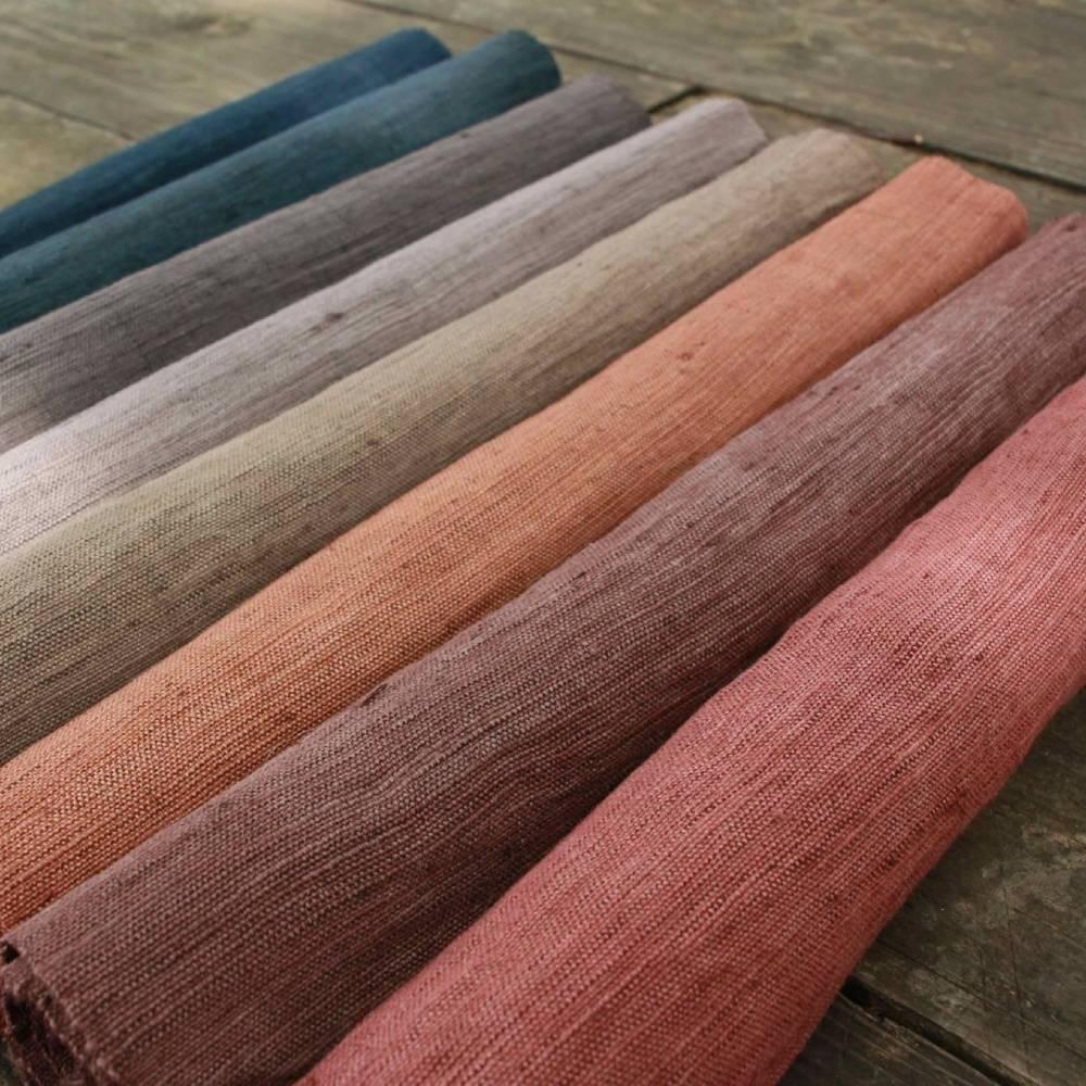 Hand‑Dyed Amami Oshima Mud‑Dye Cotton Scarf – Brown & Tan