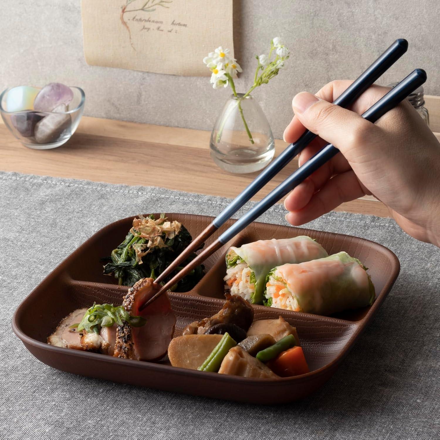 Aoba Ocean Blue Dishwasher-Safe Wooden Chopsticks – 23 cm Premium Cutlery