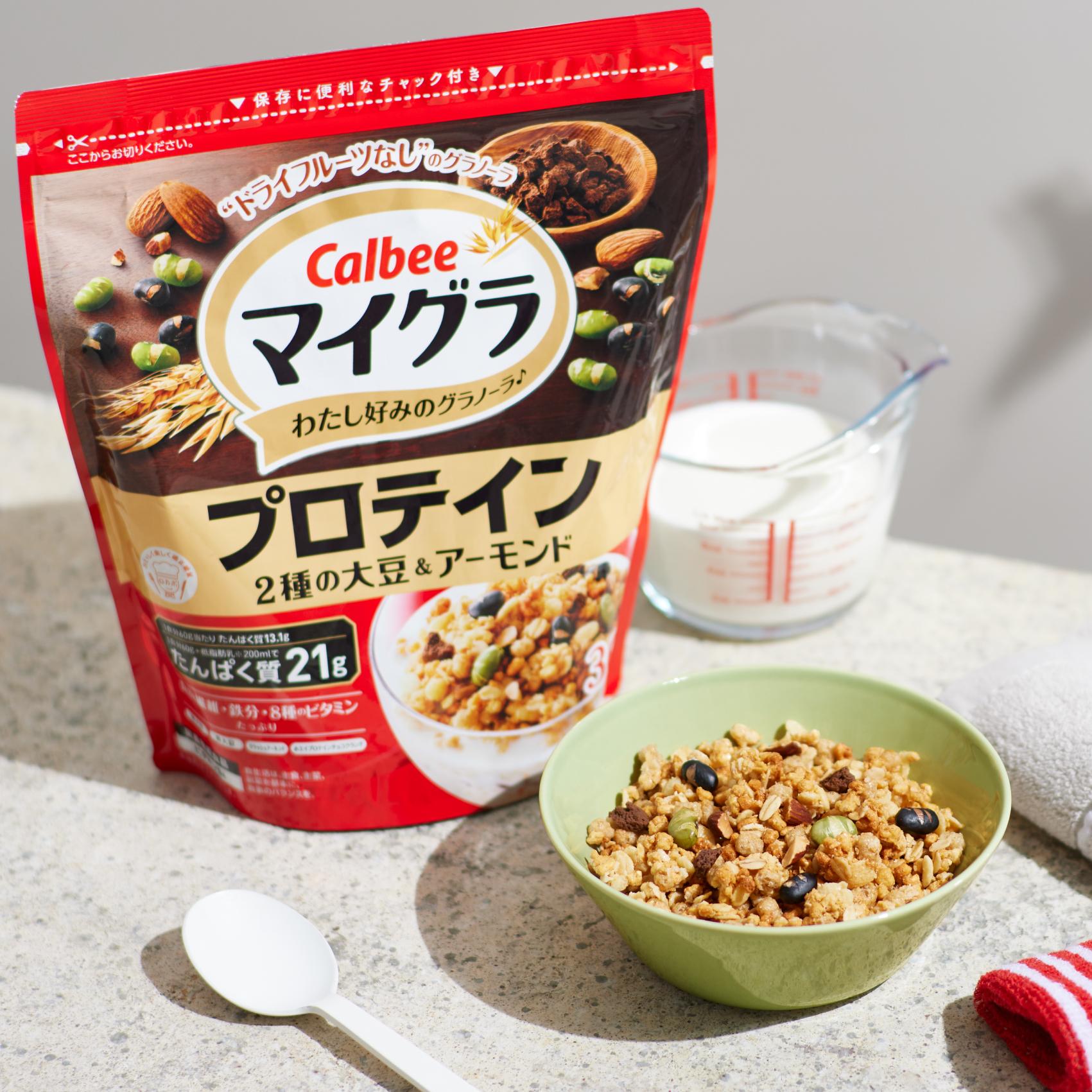 Calbee High-Protein Whey Granola with Almonds and Beans