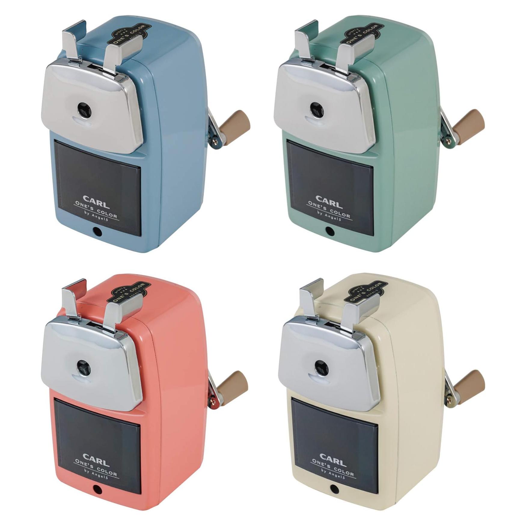 Carl Angel 5 Royal 3‑Hand Crank Manual Pencil Sharpener – Retro Japanese Design