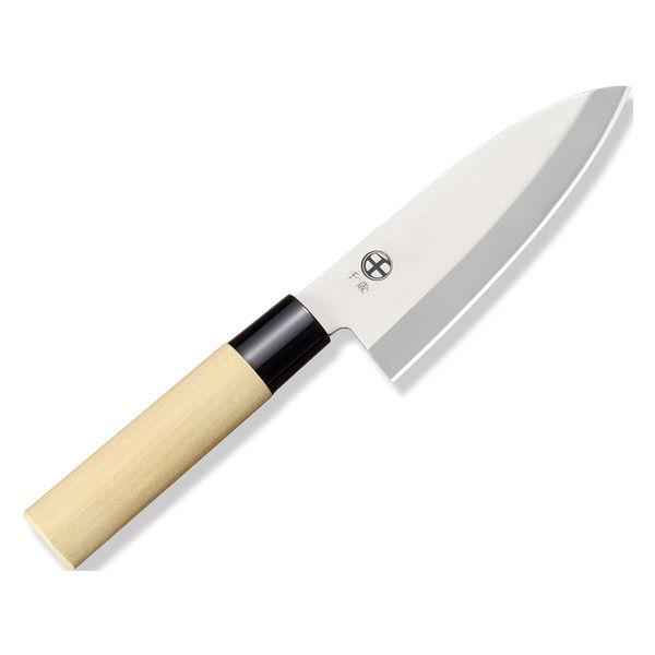 Chitose Japanese 3-Piece Knife Set Wood Handles Santoku Nakiri Deba