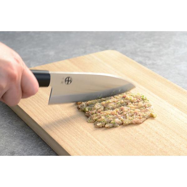 Chitose Japanese 3-Piece Knife Set Wood Handles Santoku Nakiri Deba