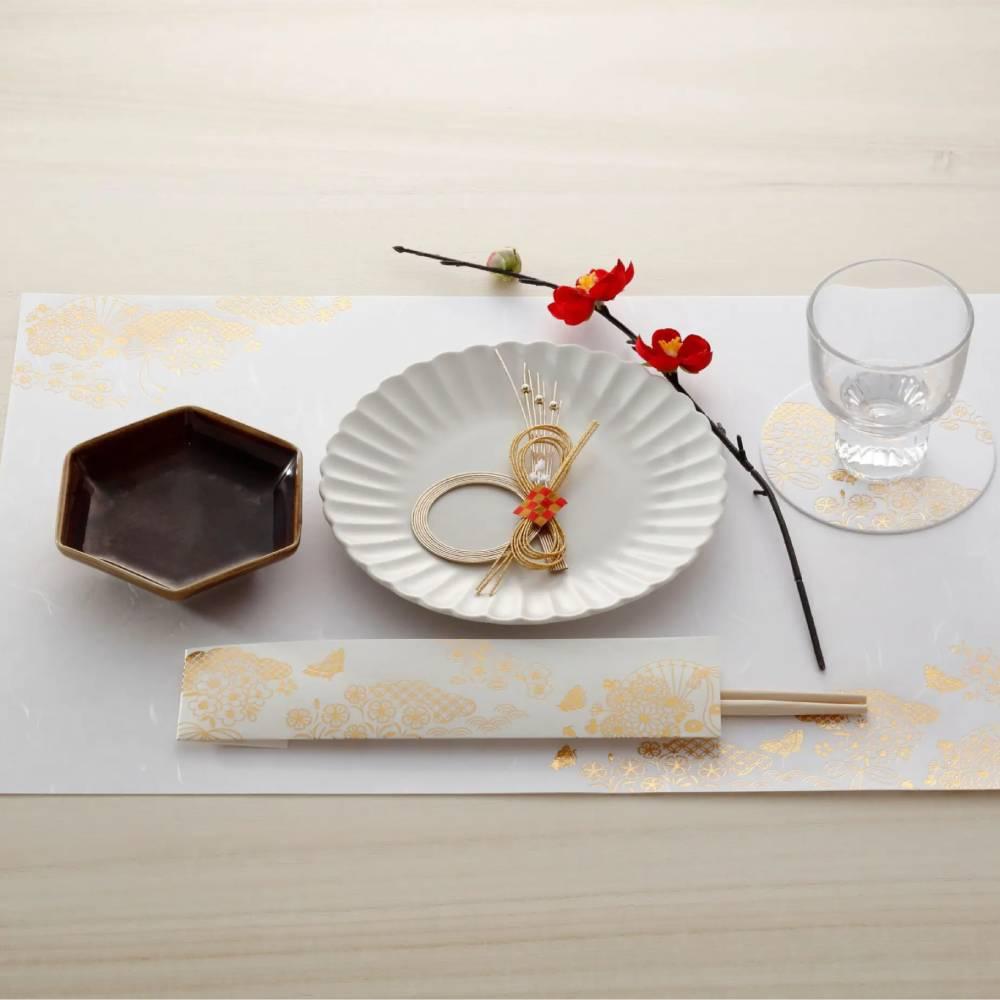 Gold Foil Washi Paper Covered Chopsticks Set – 3 Pairs
