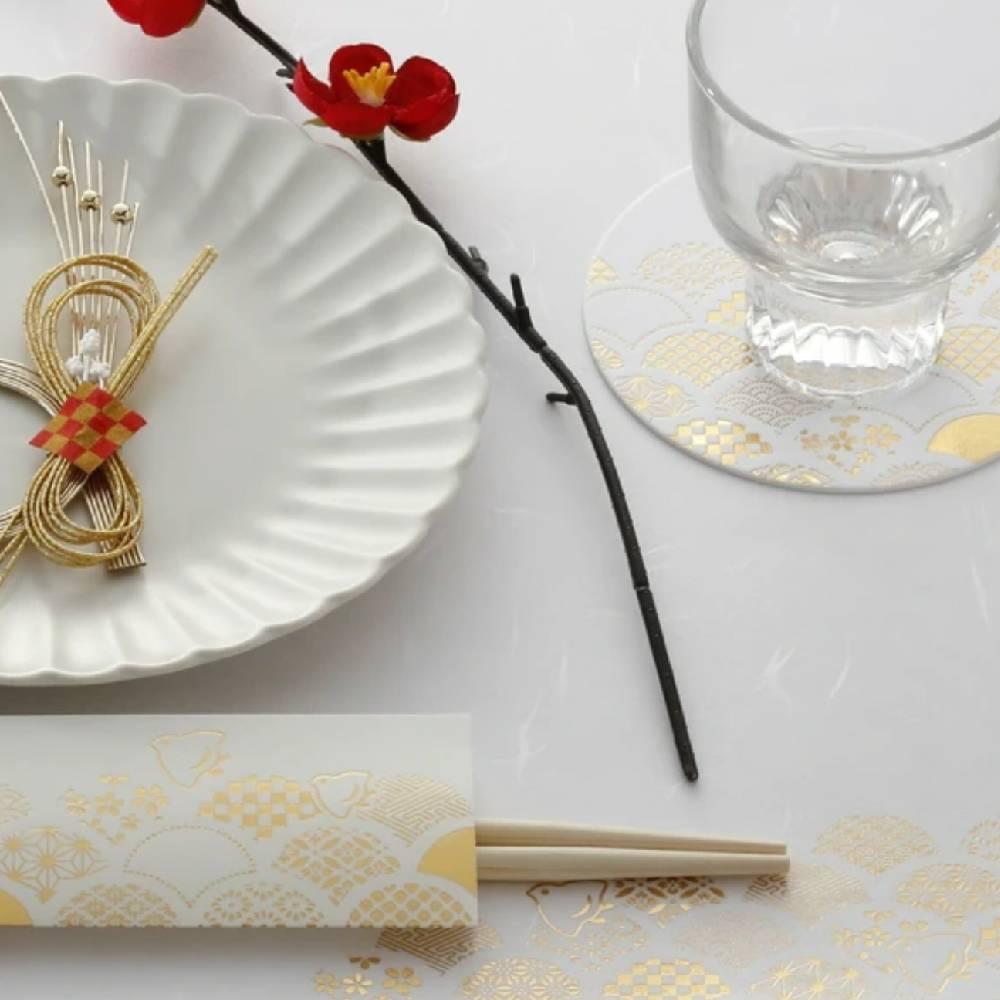 Gold Foil Washi Paper Covered Chopsticks Set – 3 Pairs