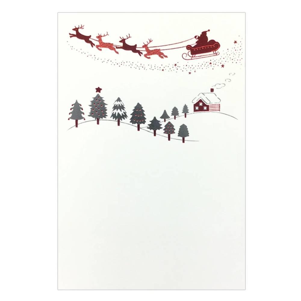 Shimmering Christmas Santa Foil Stamped Postcard – Premium Holiday Card
