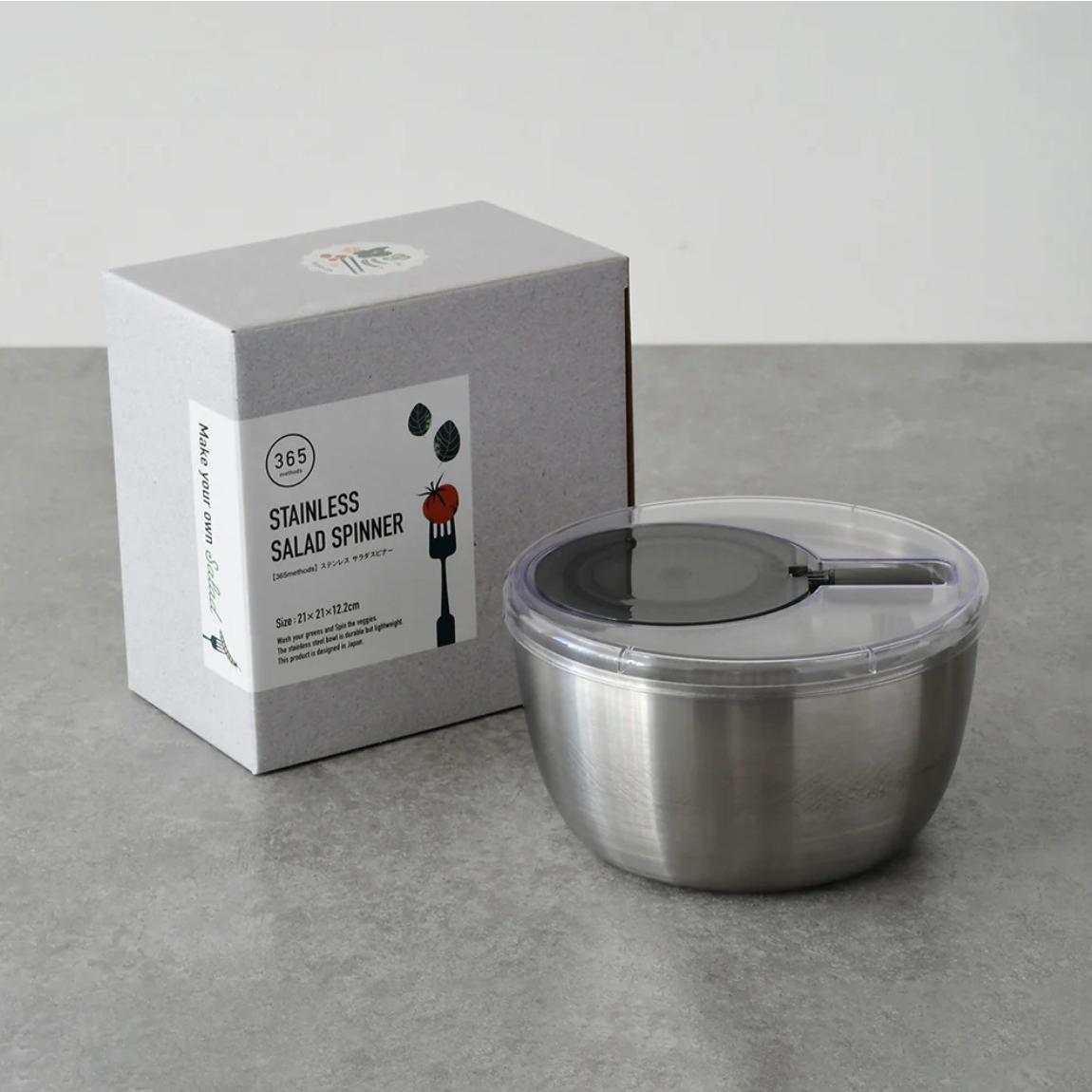 Japanese Stainless Steel 3L Salad Spinner – Quick Dry, Space‑Saving Design