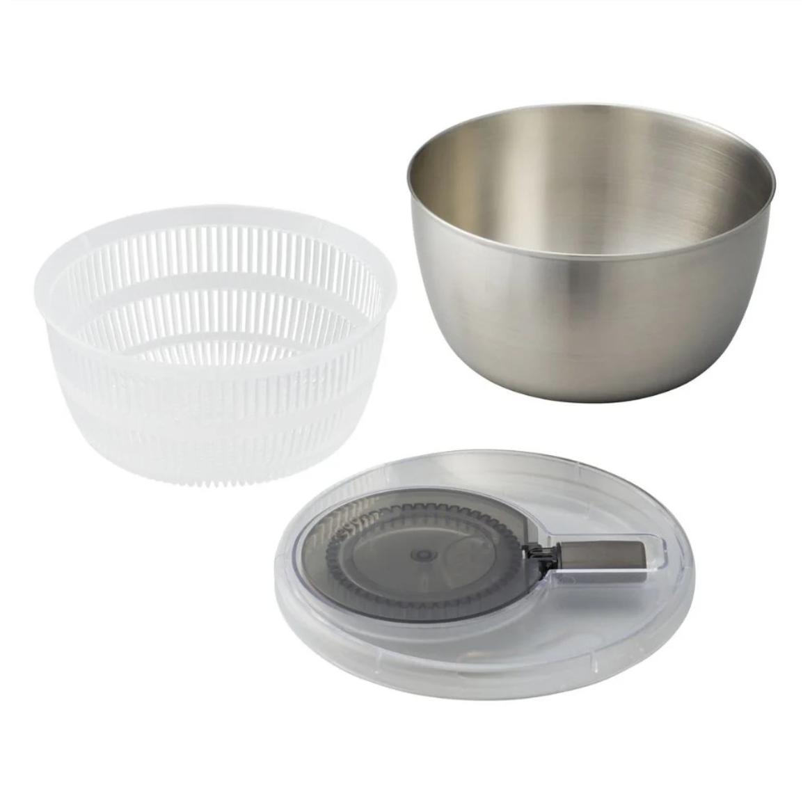 Japanese Stainless Steel 3L Salad Spinner – Quick Dry, Space‑Saving Design