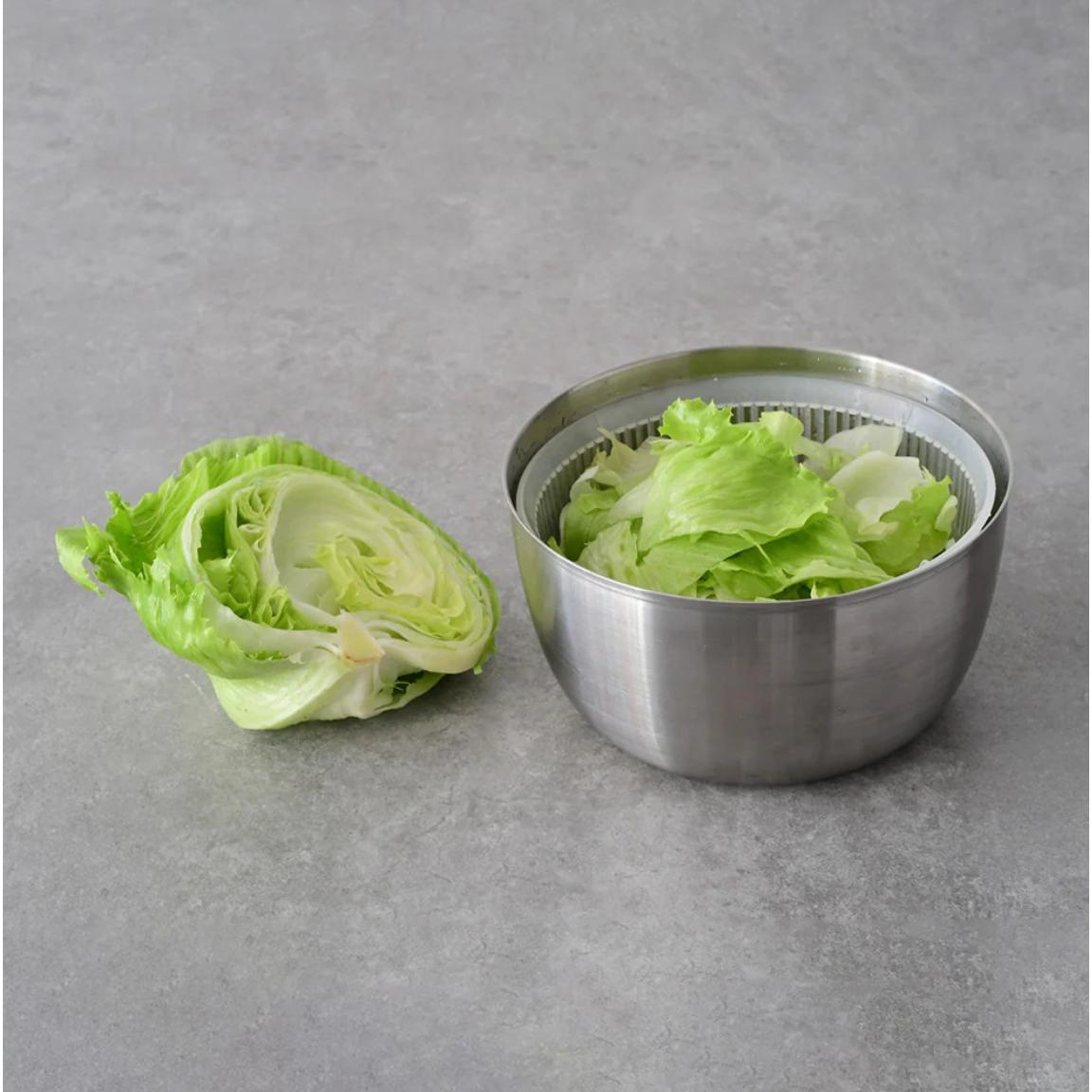 Japanese Stainless Steel 3L Salad Spinner – Quick Dry, Space‑Saving Design
